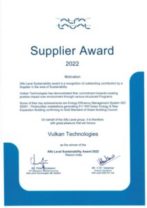 Alfa Laval - Sustainability Award 2022